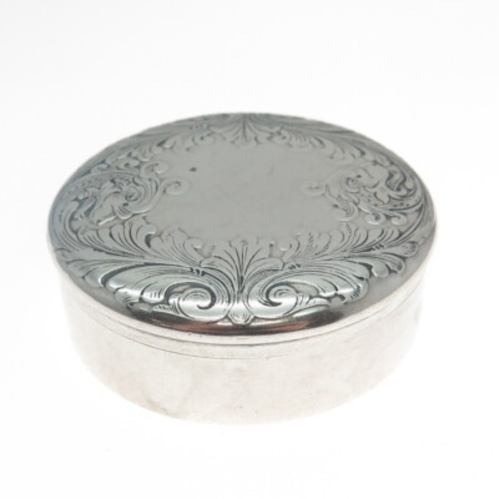 GORHAM 925 Sterling Silver Antique Art Deco Floral Pill / Snuff Box B2423 - Picture 6 of 7